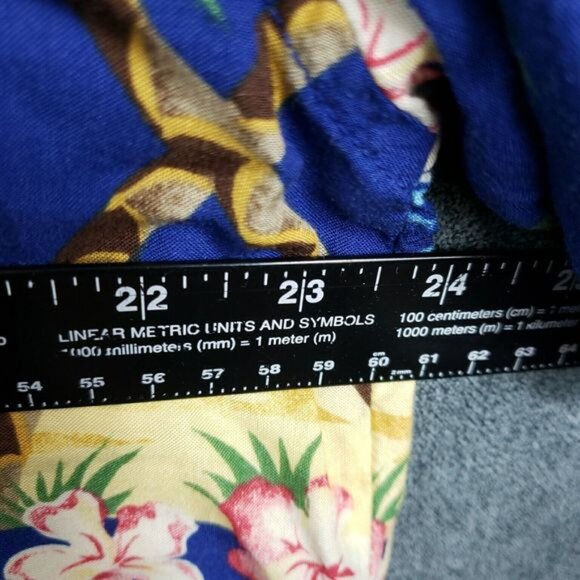 Utility Hawaiian Button Up Short Sleeve Shirt Mens L Boats Palm Trees multicolor - Picture 5 of 7